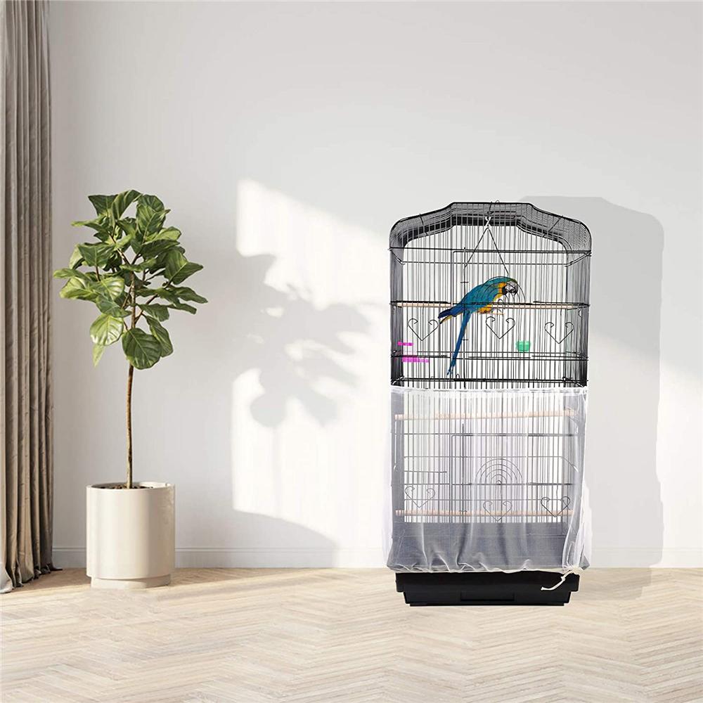 Регулируемая сетка, украшение для домашних птиц, крышка для птичьей клетки, юбка для ловли перьев, сетка для птичьей клетки