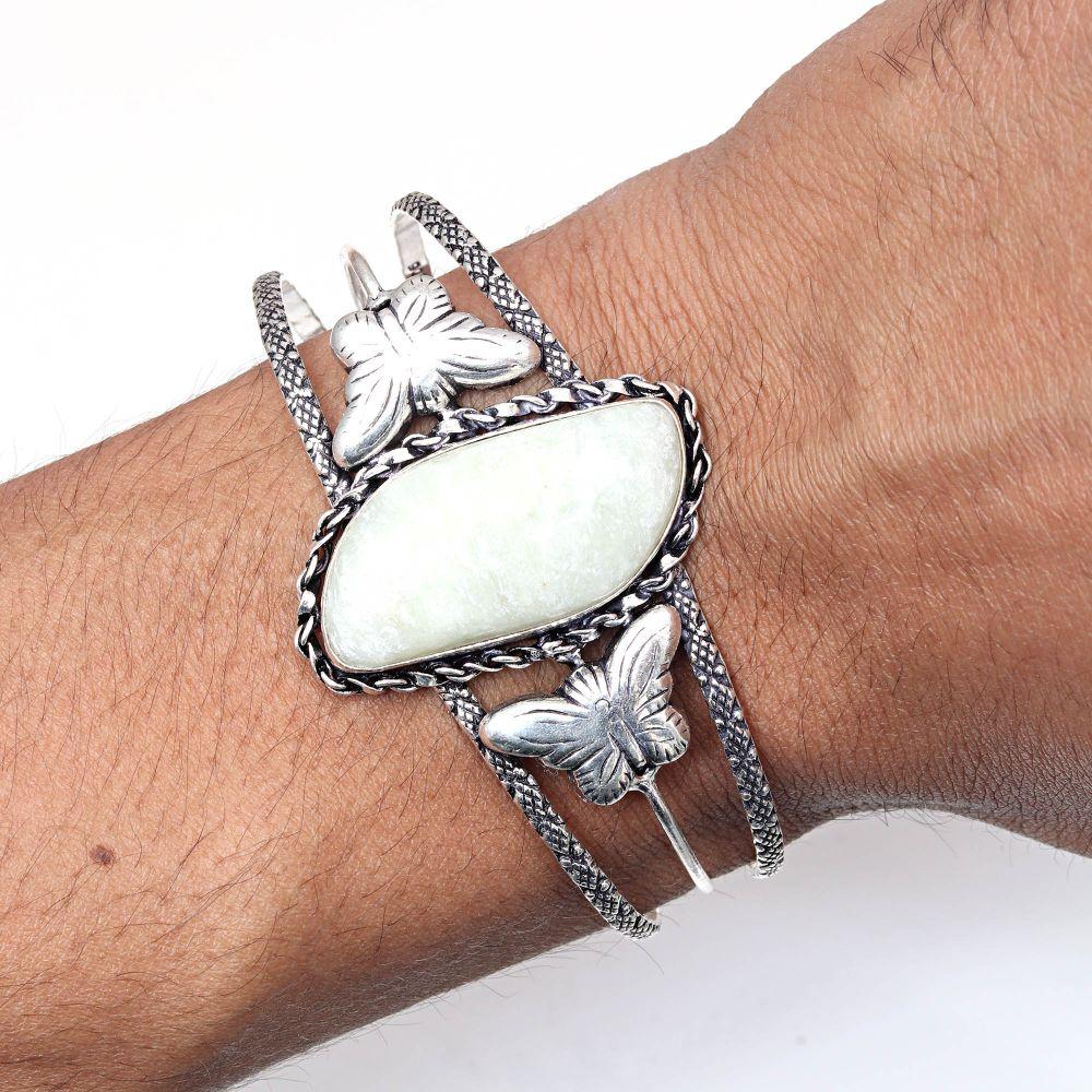 Зеленый септерианский драгоценный камень ручной работы браслеты-манжеты 7''регулируемые