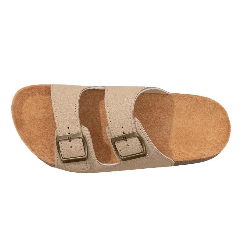 Модные сандалии на пробковой подошве с пряжкой, женские повседневные пляжные шлепанцы, летняя женская обувь