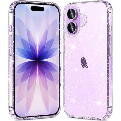 Прозрачный чехол с блестками для iPhone Air 17 Pro Max 16E 16 E 15 Plus 14 13 12 11 Жесткая ПК Задняя панель Противоударный Защитный Бампер Милый Тонкий Женский Девичий Телефон