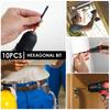10/20Pcs Hex Head Allen Wrench Screwdriver Bit Set SAE Metric 1/4" Hex Shank Magnetic Screw Driver Bit S2 Steel Drill Hand Tools