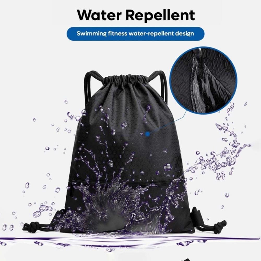 Waterproof Fitness Drawstring Bag Solid Color Drawstring Pocket Casual Drawstring Backpack Gym