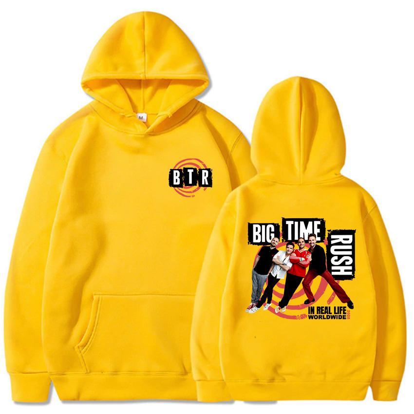 ТОЛСТОВКА BTR В РЕАЛЬНОЙ ЖИЗНИ МИРОВОЙ ТУР 2025 Толстовки с капюшоном и длинными рукавами в стиле моды группы Big Time Rush, мужские пуловеры, уличная одежда