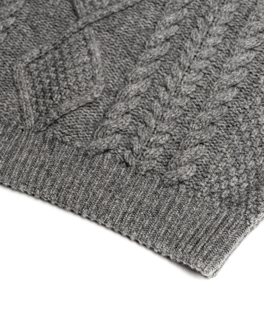 Edeunbeoleokeulleob Aran Crew-Neck Sweater (Grey)