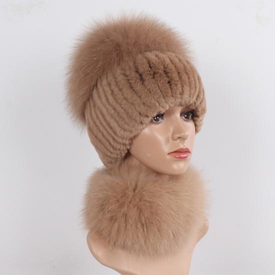 Новые зимние женские роскошные шапки из натурального лисьего меха, комплекты шарфов, натуральный мягкий вязаный теплый топ из меха кролика рекс, шапки из лисьего меха, шарфы, 2 шт.