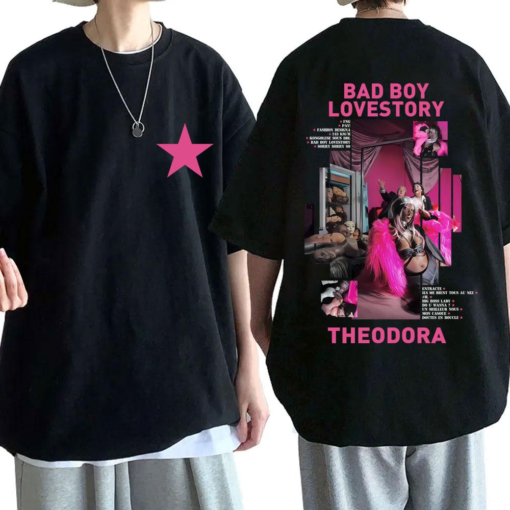 Rapper Theodora Mega Bbl Bad Boy Lovestory Graphic Tshirt Men Women Hip Hop Fashion Pop Music T Shirt Male Casual Cotton Tshirt