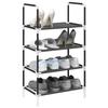 Shoe Rack - VIDAXL - 4 Tiers - Non-woven Fabric - Black - 44x28x77 Cm