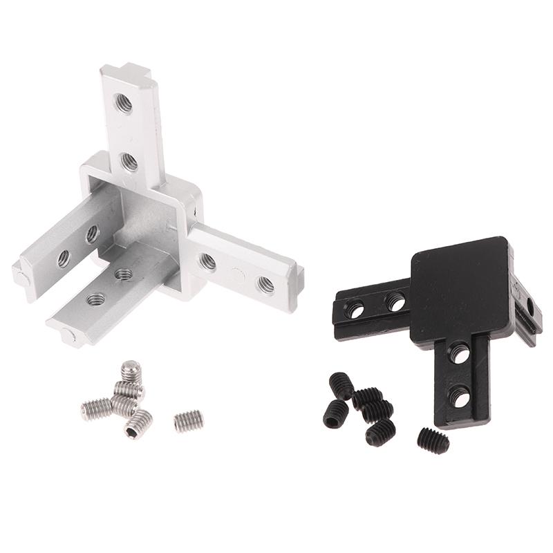 4Pack 3-Way End Corner Bracket Connector For T Slot 2020 3030 4040 Aluminum Extrusion Profile 3-Dimensional Bracket Parts