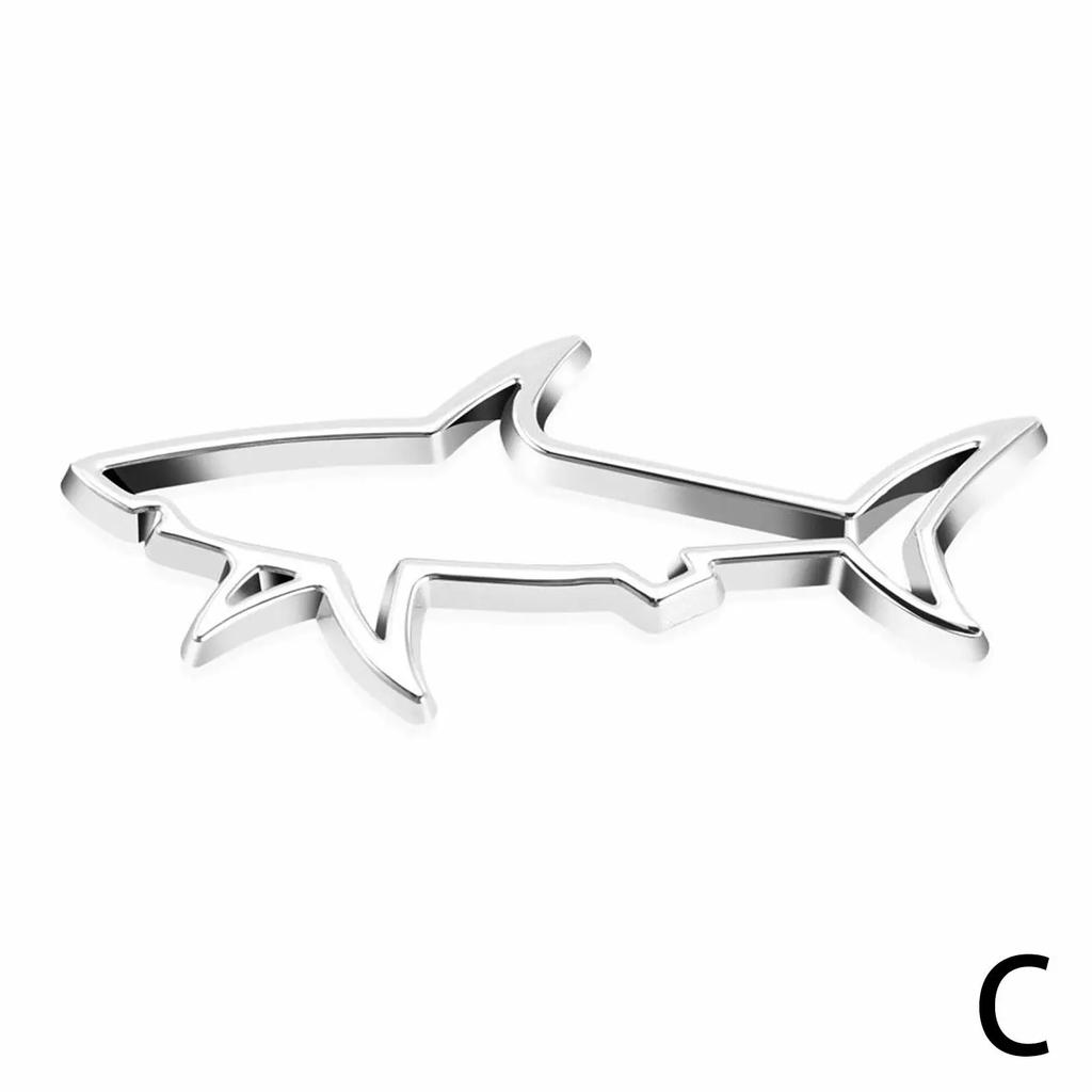 3D Metal Car Styling Sticker Hollow Fish Shark Emblem Badge Motorcycle Automobiles Decals Computer Decals Accessories Cap F Y2H8