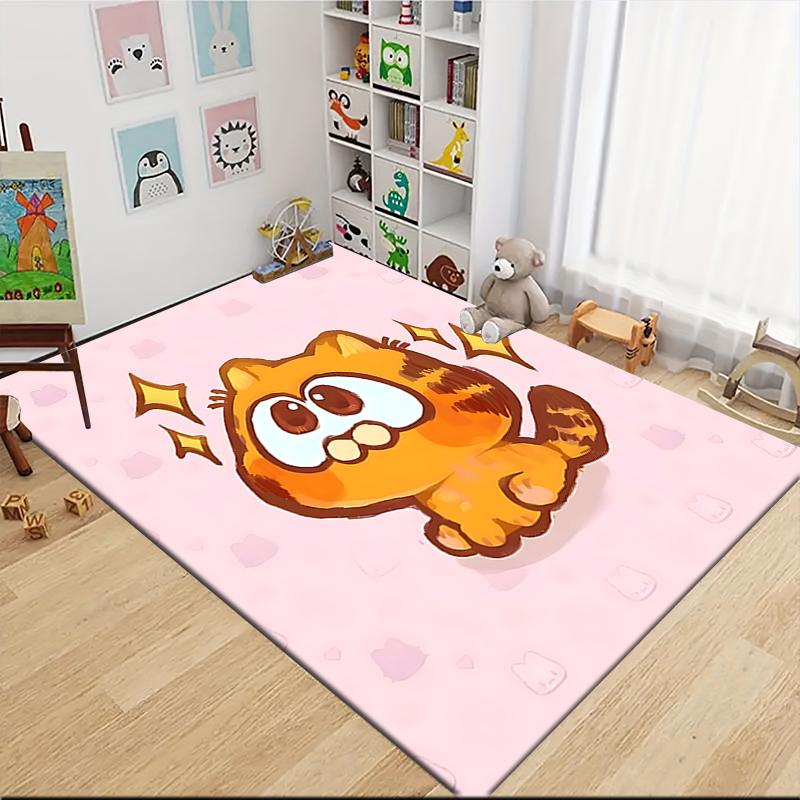 1Pc Garfield'S Starry Adventure Carpet Rug Customizable Soft Washable Antislip Home Living Room Sofa Mats Personalized Rug 091774