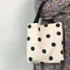 Arrival Fashion Harajuku Solid Color Canvas Small Shopper Bag Women Tote Bag Black Polka Dots Shoulder Bag