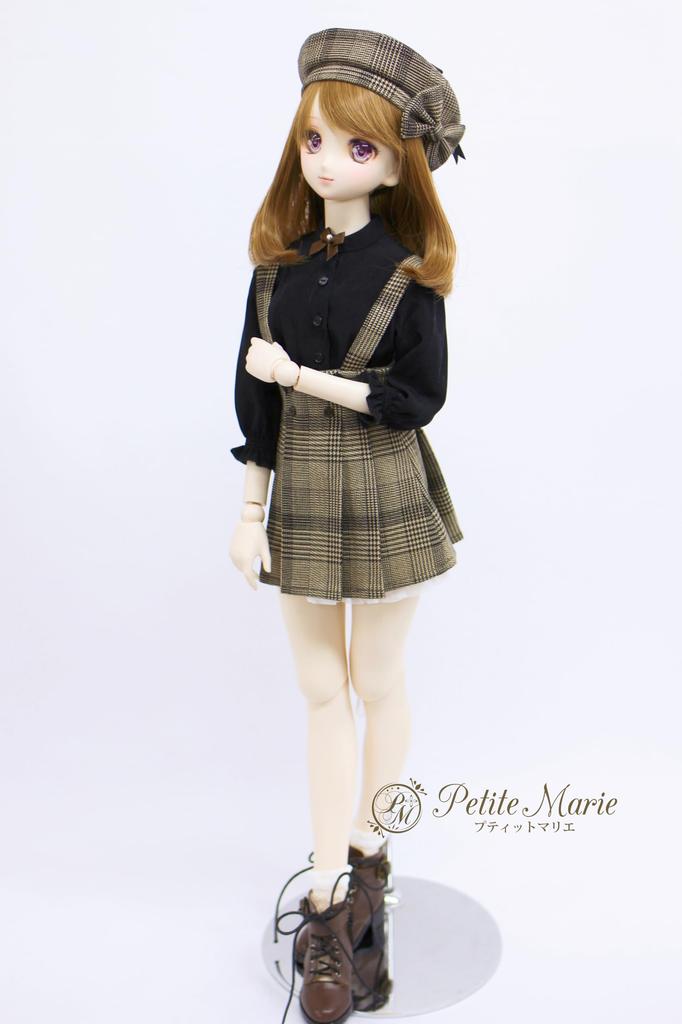 Маленькая Мари DD MDD Совместимая Британский Глен Коричневый и с Милая для дюймовых BJD Кукол 1/3 (DDH-01-10) Берет, Клетка, Черный, Лента, 9-10 (40см, 60см)
