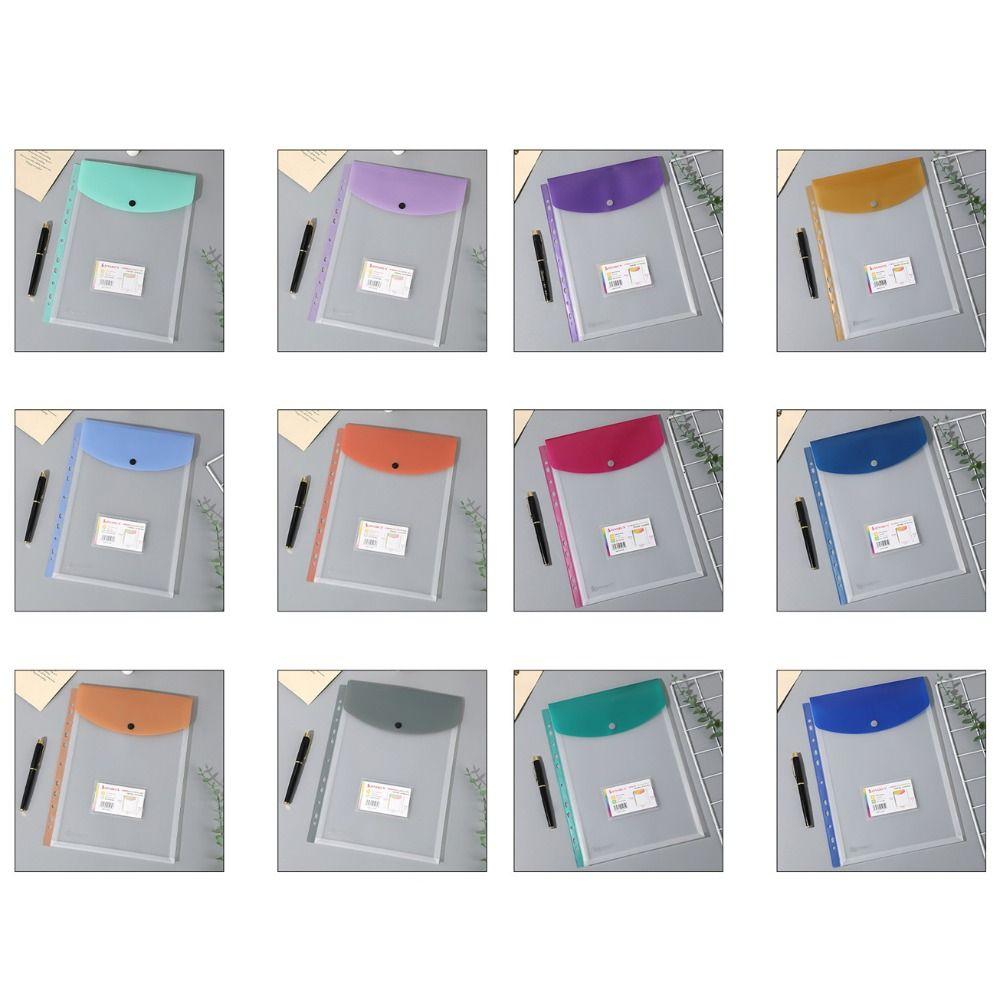 6 Pcs PP Binder Folders A4 Punched Pockets Perfect Label Loose-Leaf School