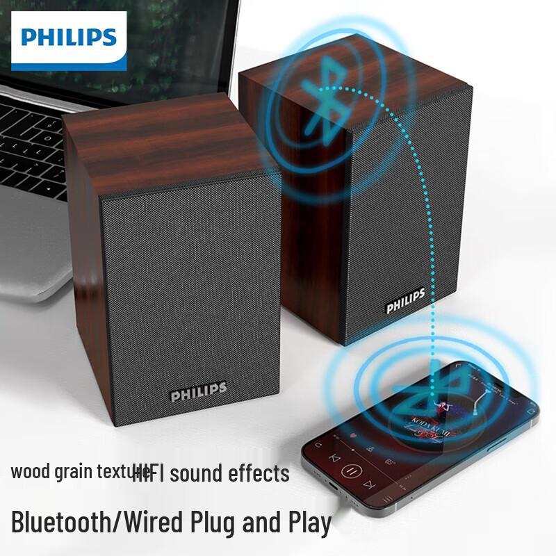 Philips SPA20 Wooden USB Desktop Speaker