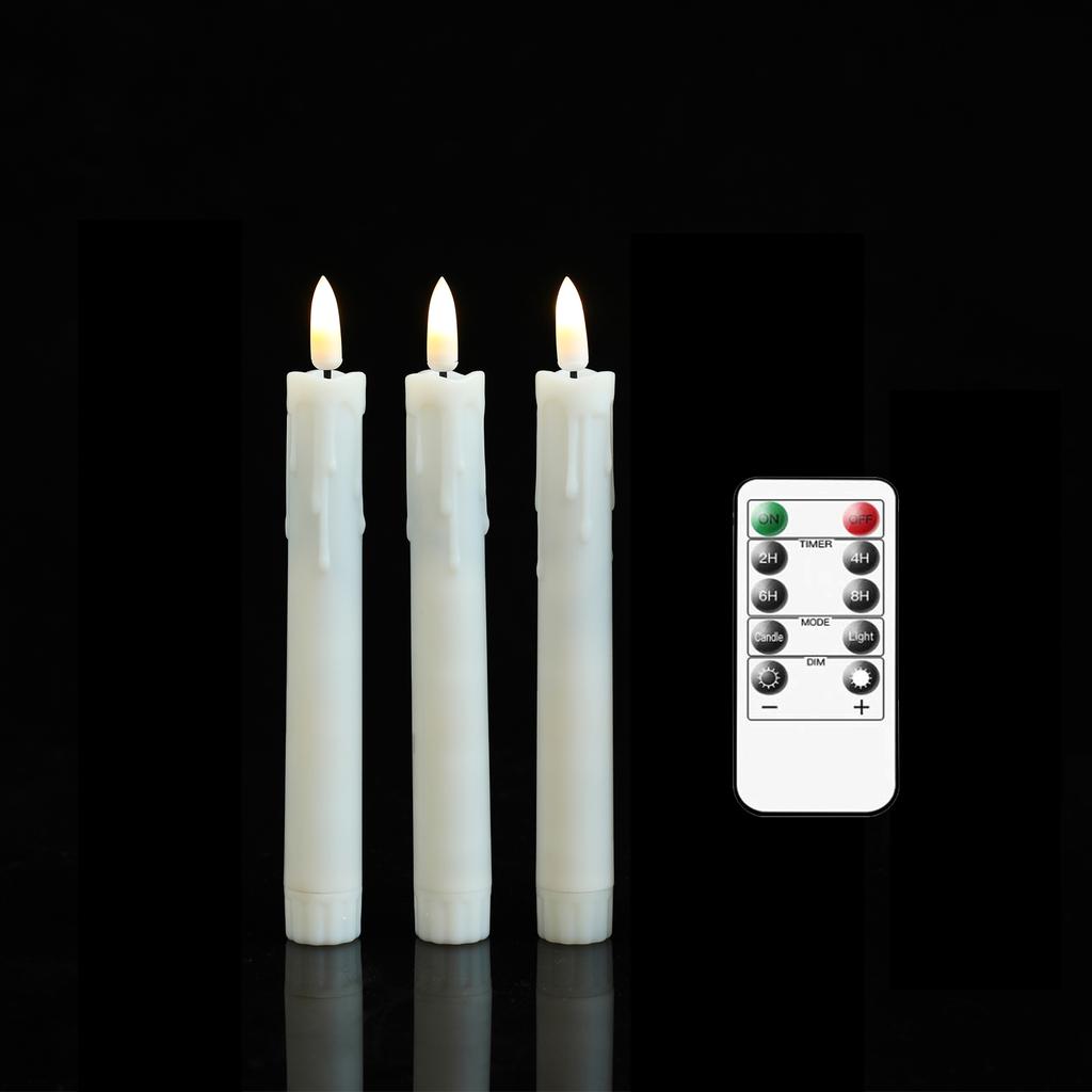 3 or 6 Pieces Warm Light Flameless LED Candles With Remote Control,Room Decorative 6.5/7/10/11 Inch Short/Long Taper Candles