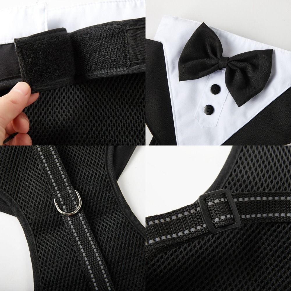 Breathable Dog Tuxedo Kit Polyester Pet Vest Harness New Pet Engagement Costume Pet Supplies