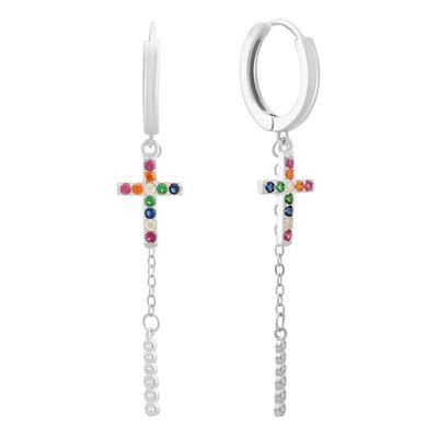 Серебряные серьги с фианитами (2146216)