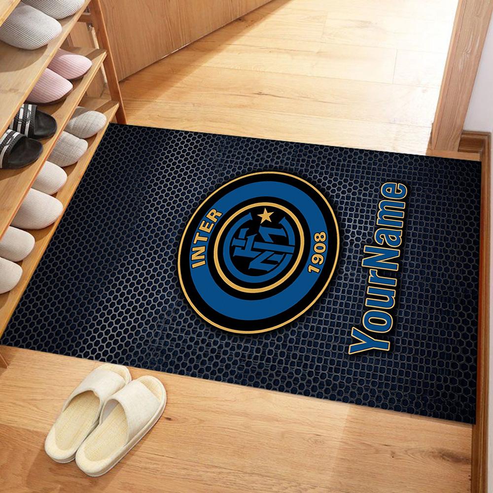 Inter Milan Customizable Name Area Rug Perfect for Study room Game Room Dormitory Balcony Anti-slip Rug Office home decor Best for Christmas