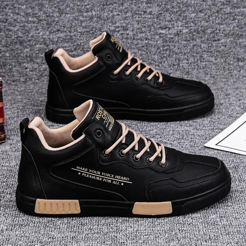 Men Sneakers Winter New Student Skateboard Shoes Thick Sole Anti Slip Comfort Lace Up Outdoor Work Shoes Zapatos De Hombre