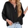 Женская новая модная однотонная футболка с длинными рукавами и воротником на пуговицах, тонкий топ, повседневные топы