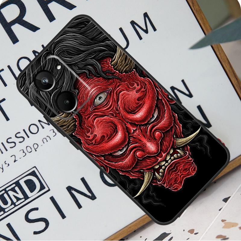 Japanese Hannya Mask For Realme 12 11 10 9 Pro Plus GT5 GT Neo 6 C55 C53 C51 C35 C33 C30 C25s C21Y C31 C67 Case