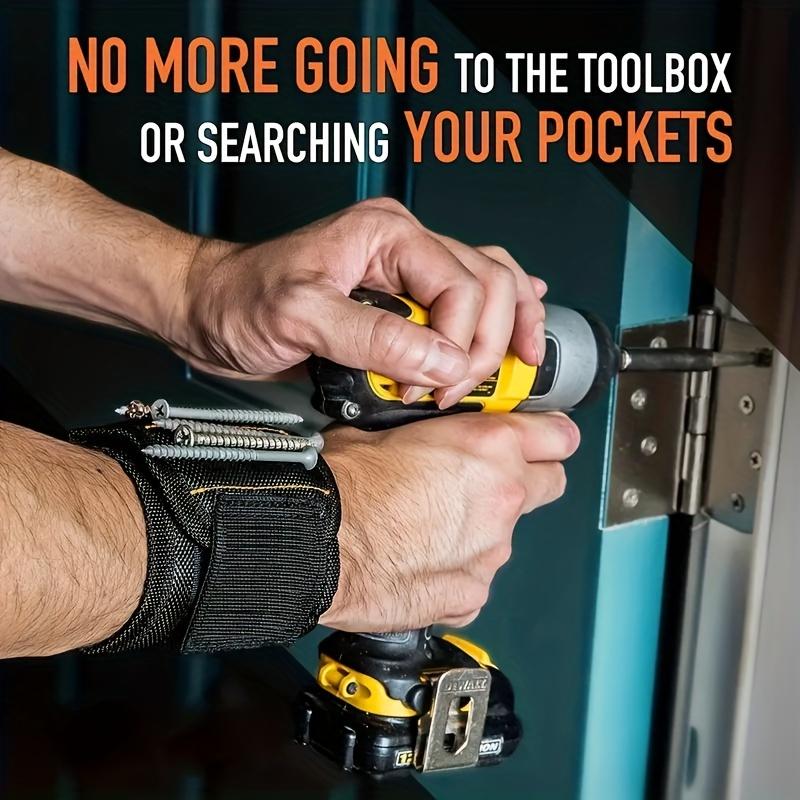 Магнитный браслет на запястье для винтов, гвоздей, болтов и сверл - Уникальная конструкция поддержки - Идеальный подарок для мастера на все руки, электрика, автомеханика