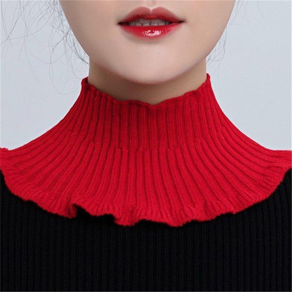 Winter Warm Windproof Detachable Neck Guard Scarf Knitted Fake Collar Turtleneck