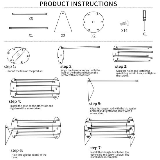 Acrylic Claw Clip Organizer 360 Degree Rotation Simple Installation Elegant Hair Clip Display Storage