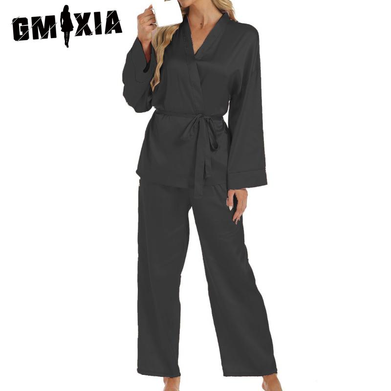 GMXIA Женский домашний костюм Осенний повседневный модный пижамный набор Халат