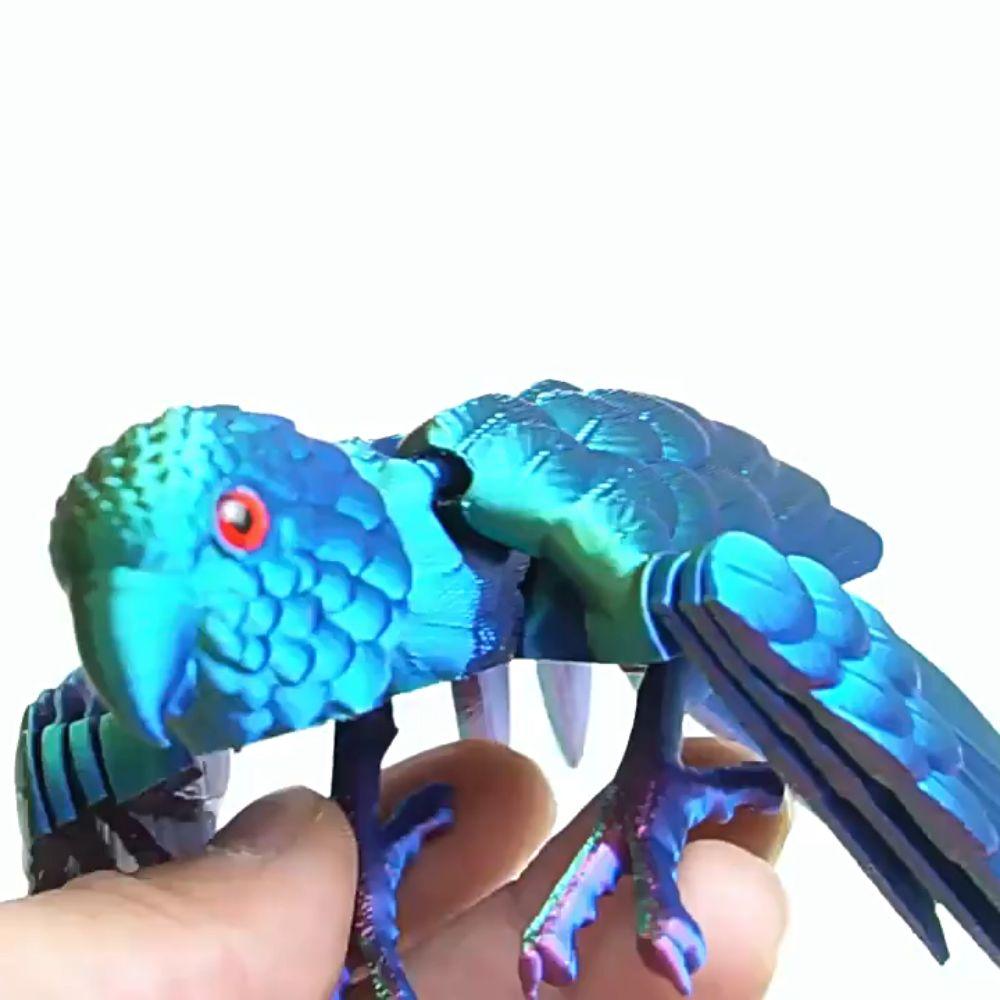 3D Printed Parrot Model Flexible Animal Statue Bird With Wings Moveable Joints Home Decoration Autism Adhd Fun Toys Holiday Gift