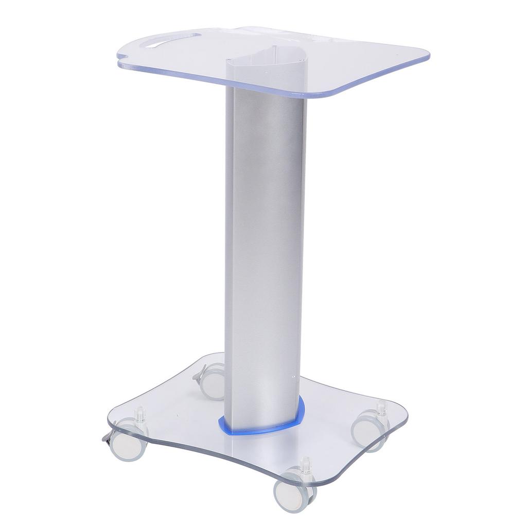 Plexiglass Beauty Salon Trolley Salon Use Pedestal Rolling Cart Wheel Aluminum Stand