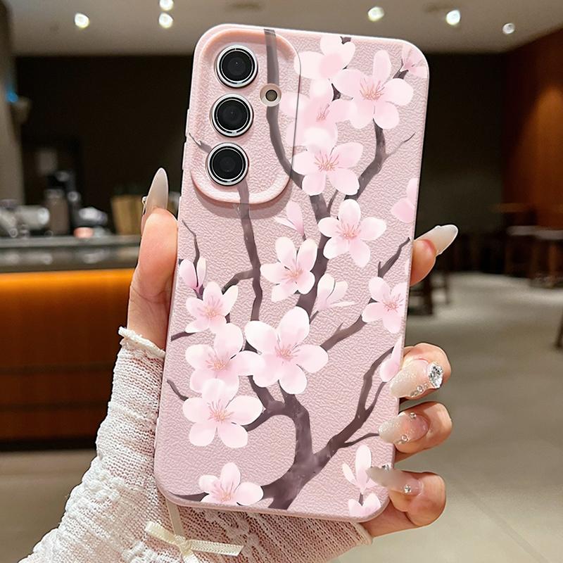 Чехол в стиле ручной росписи «Сакура» для Samsung Galaxy A57 A37 A17 A56 A36 A26 A16 A55 A35 A25 A15 A54 5G S21 FE S22 S23 S24 Plus S25 Edge S26 Ultra