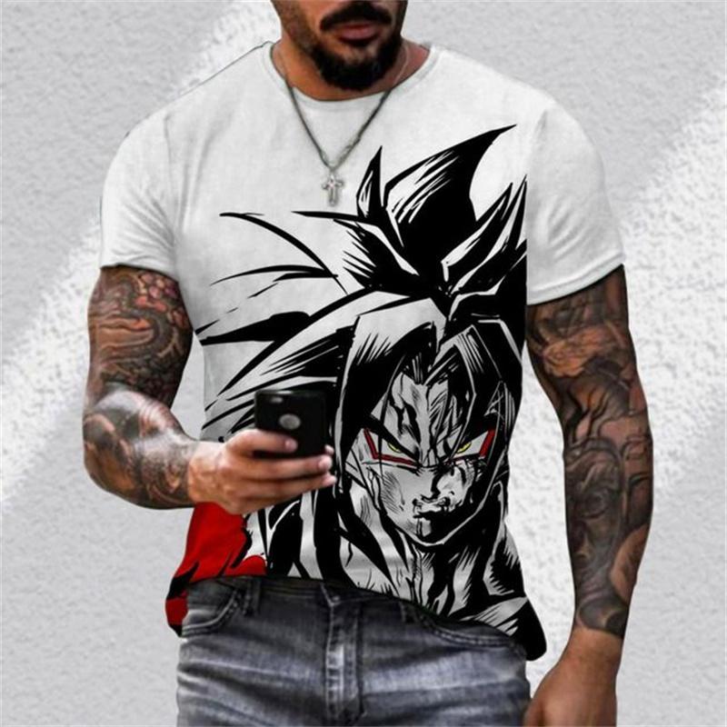 Вегета Dragon Ball Z Гоку Мужская футболка Тренд Уличная одежда Крутой Харадзюку Спортзал Оверсайз 110-6XL Круглый вырез Короткий рукав Аниме Сайян