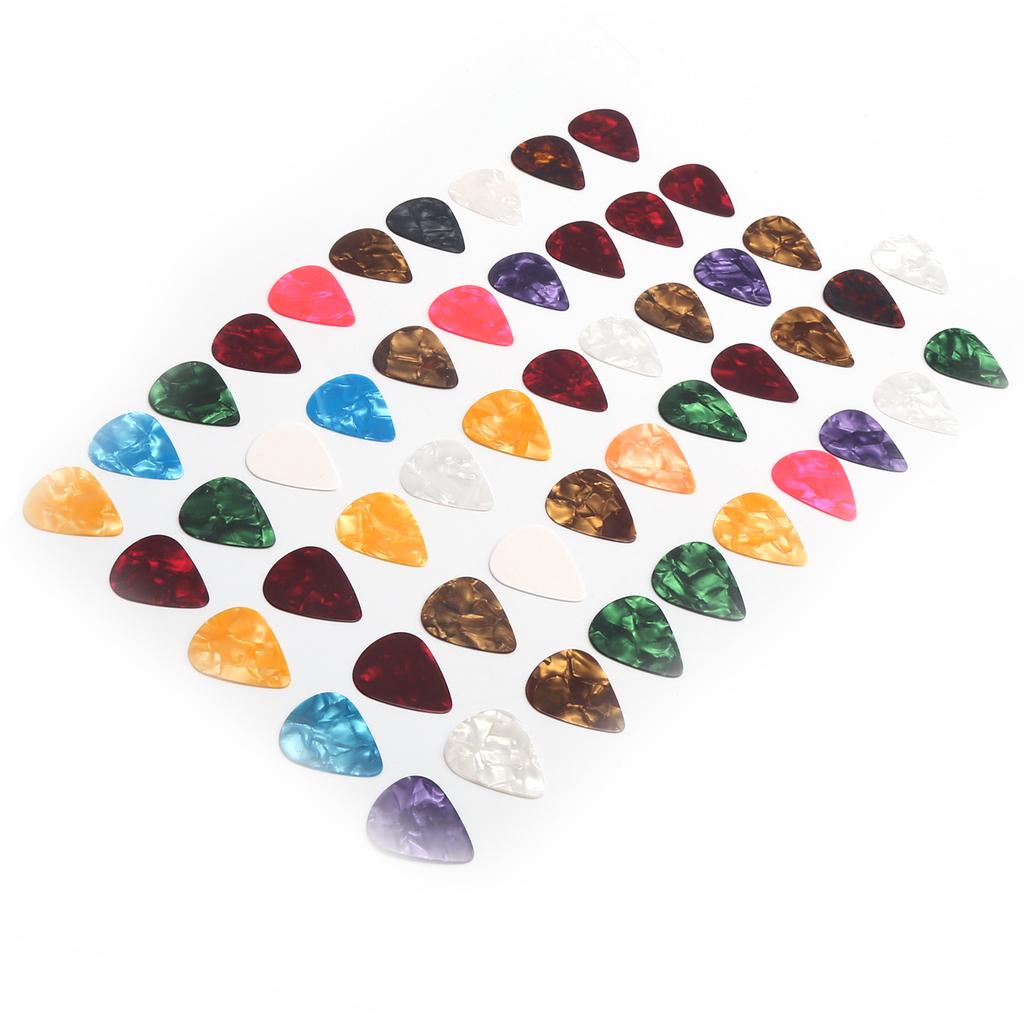 Guitar Pick Celluloid Portable UltraThin Light Performance Accessories for Teenager(50Pcs )