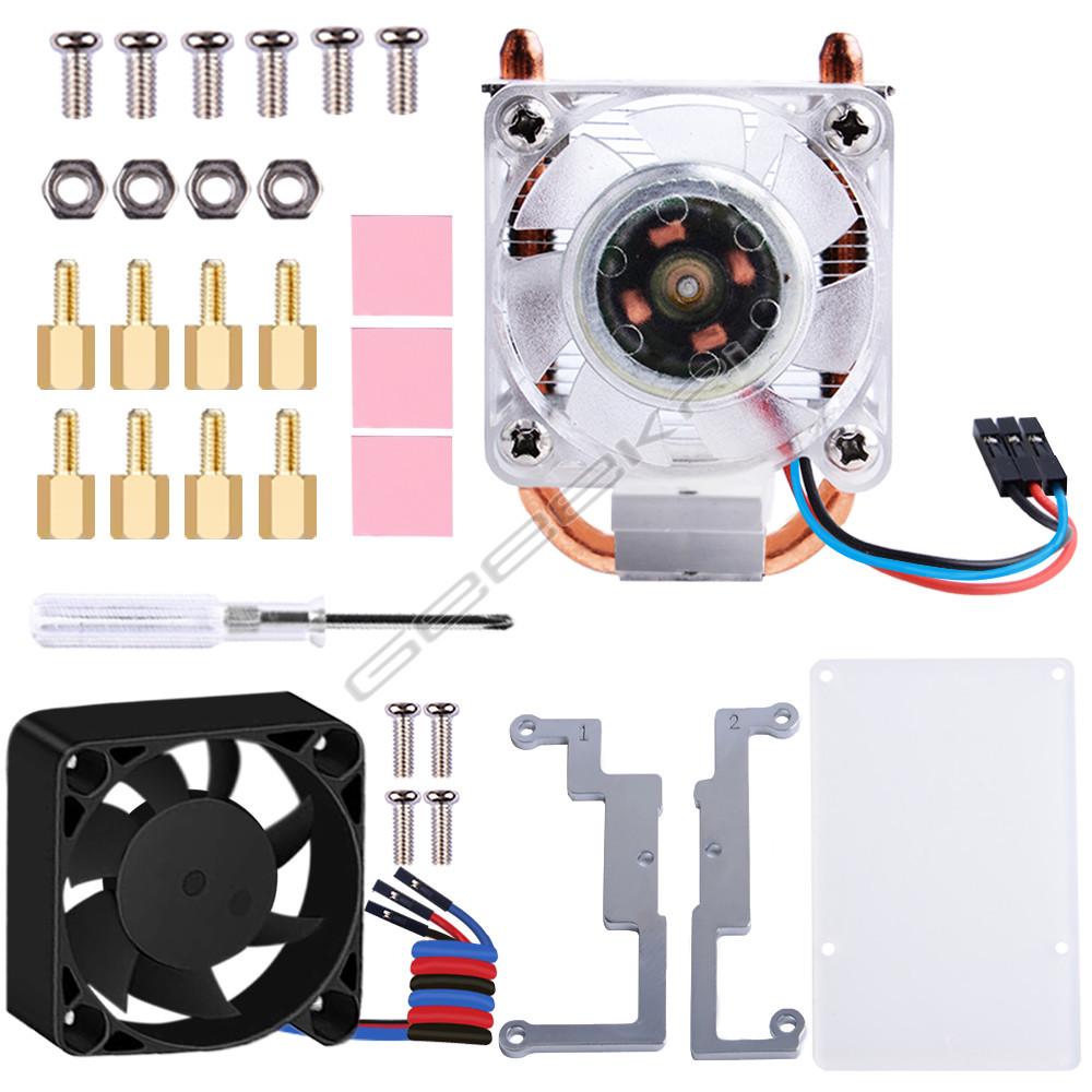 Raspberry Pi 4B/3B/3B+ ICE Tower Heatsink with Luminous Fan