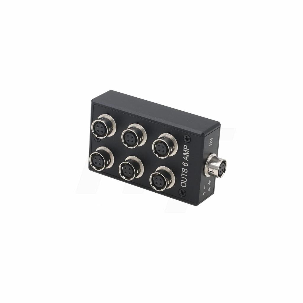 HangTon Hirose Female Power Splitter Box for Sound Devices Mixer Recorder BDS Power Supply Unit Zoom F8 4-Pin 1-6