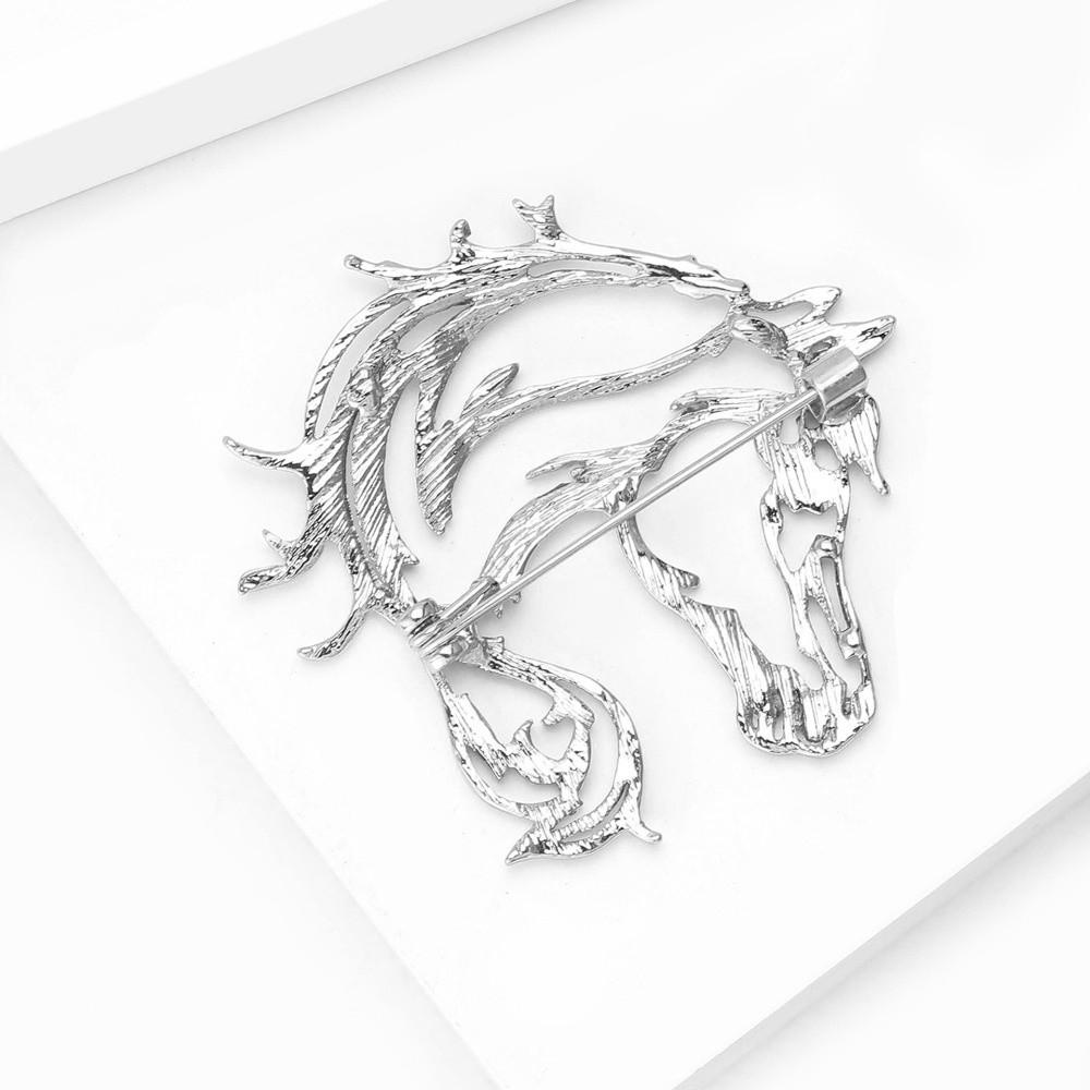 Hollow Out Horse Brooches Metal Horse Head Brooches Unisex Brooch Pins  New Year Gift