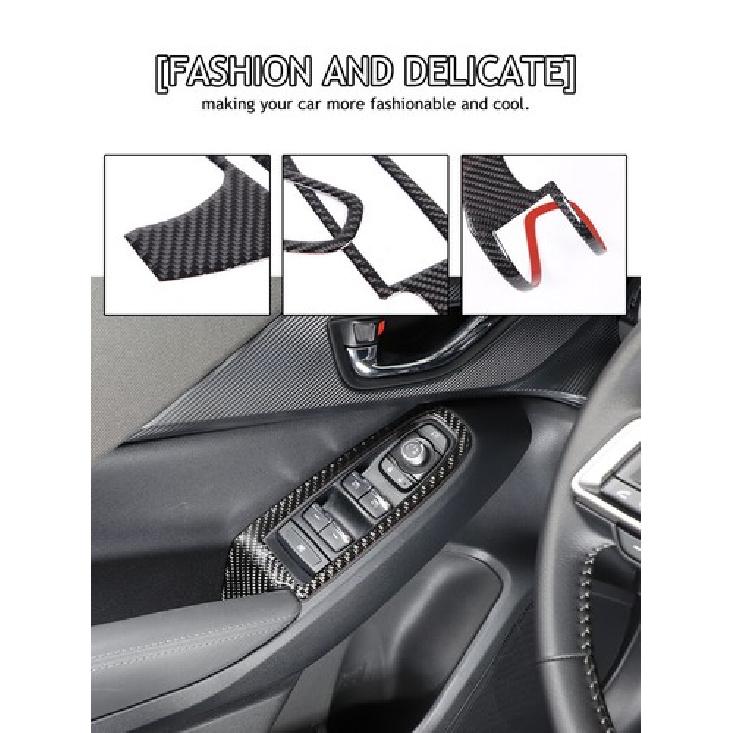 Carbon Fiber Window Lift Switch Button Trim Sticker for Subaru Crosstrek 2024+