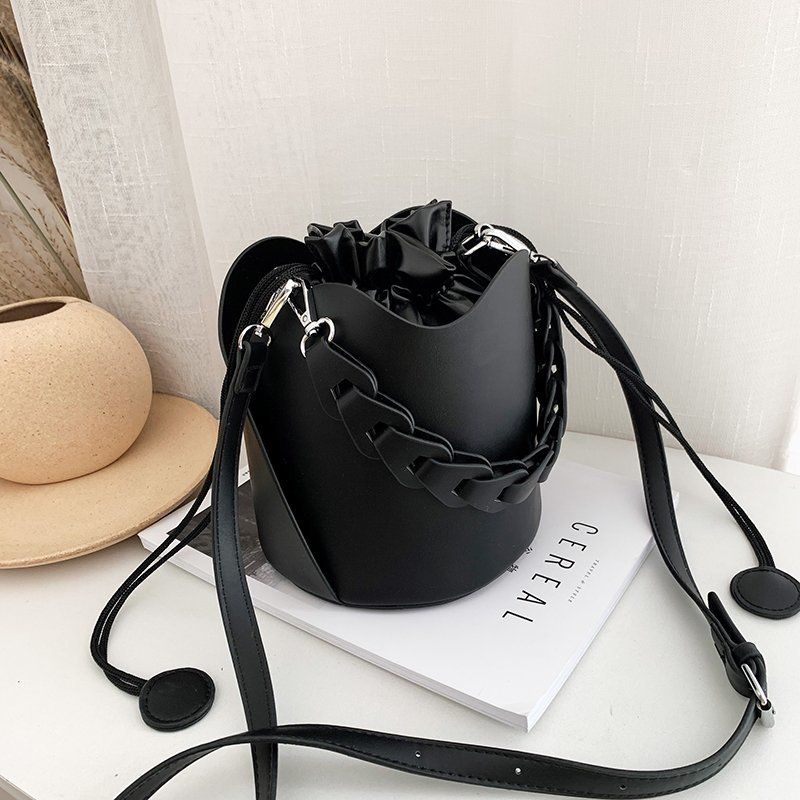 Fashionable Handheld Bucket Bag For Women, Solid Versatile Shoulder Bag, Small And Casual Crossbody Purse
