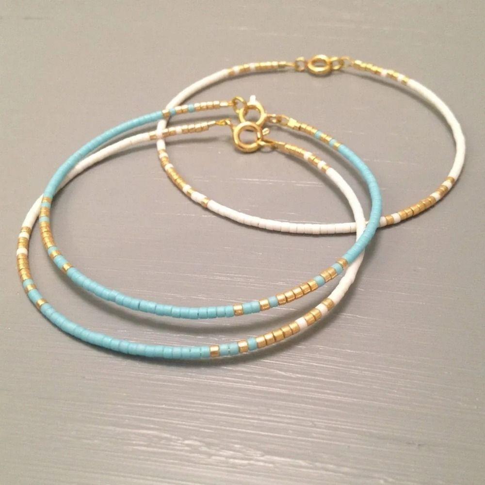 Простой Очень Тонкий Браслет Из Бисера Тонкие Браслеты Очень Тонкий Браслет Из Бисера Женщины