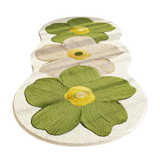 Цветочный ковер для пола Мягкий нескользящий ковер для спальни Винтажный весенний цветочный узор Моющийся коврик для пола для гостиной спальни ванной комнаты кухни