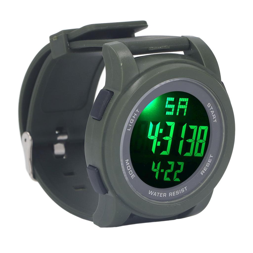 Цифровые спортивные часы с большим многофункциональным дисплеем, светящиеся 5 бар, водонепроницаемые часы для плавания