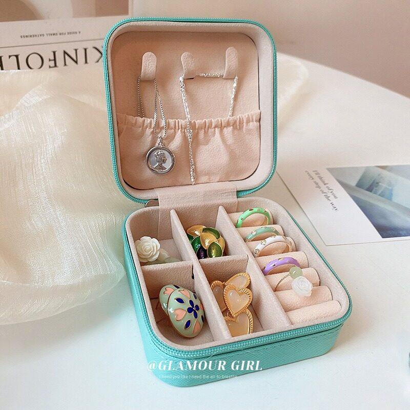1 шт. мини-органайзер для ювелирных изделий, дисплей для путешествий, ювелирные изделия на молнии, коробки, серьги, ожерелье, кольцо, портативная шкатулка для хранения ювелирных изделий