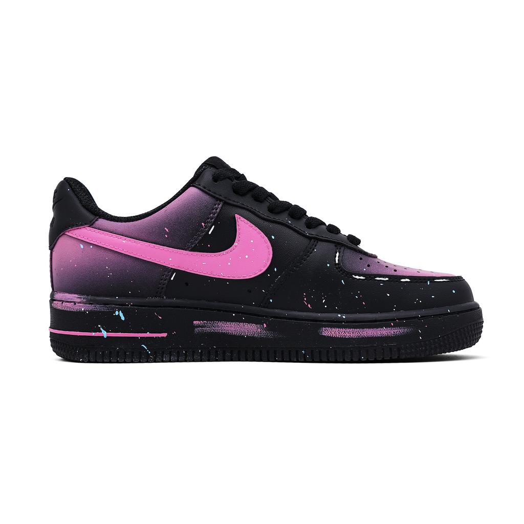 Nike Air Force 1 Macaron Leather Low top Skateboard Shoes Unisex Black Pink CW2288-001(Team997-)