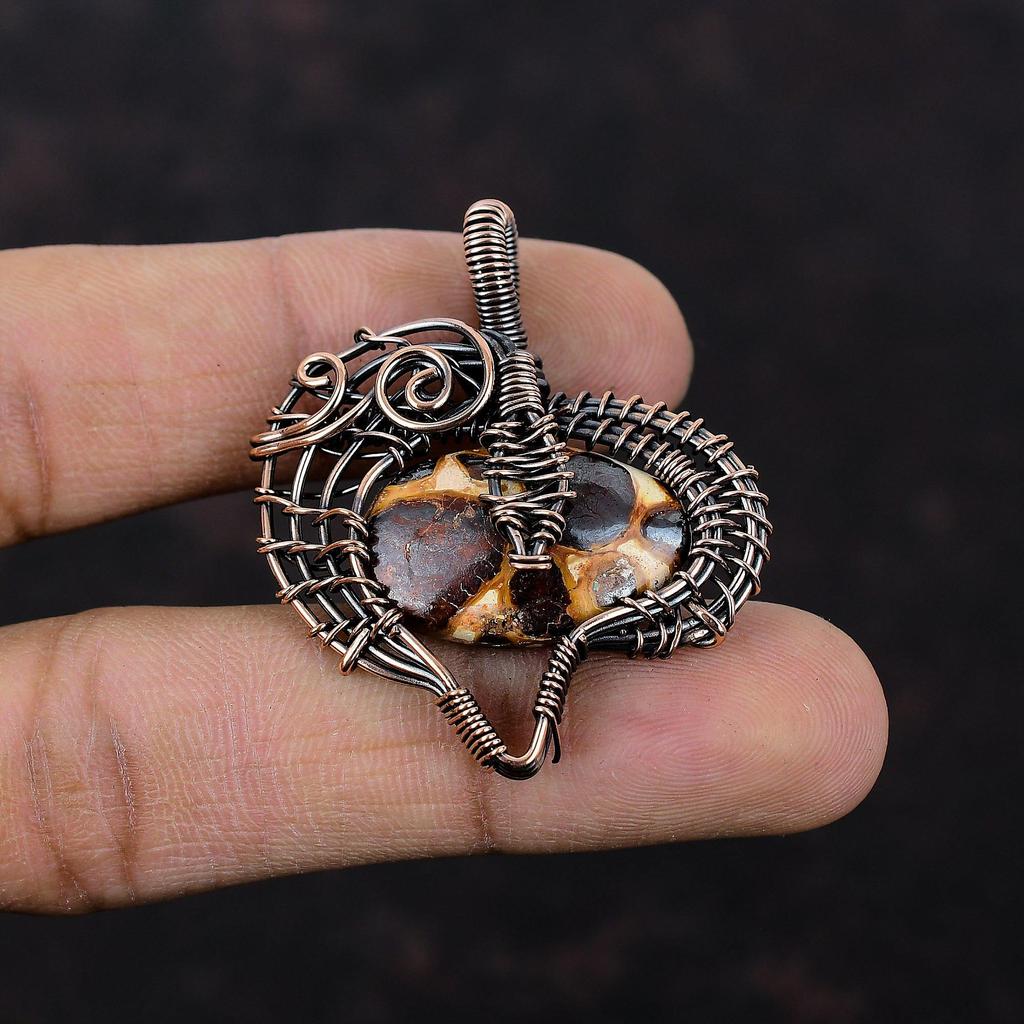 Подвеска из боксита, обернутая медной проволокой, кулон из боксита, ювелирное изделие ручной работы, дизайнерский кулон, обернутая медной проволокой, ювелирное изделие, кулон из драгоценных камней, подарок для мамы