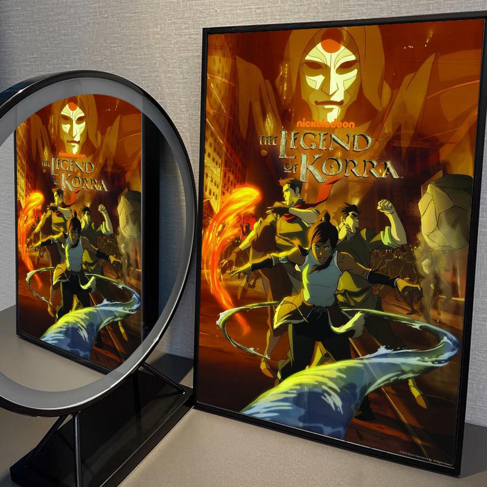 Мультфильм Аватар L-Легенда о K-Корре Плакат Аниме Плакаты Наклейки HD Качество Настенное Искусство Ретро Плакаты для Дома Kawaii Комната