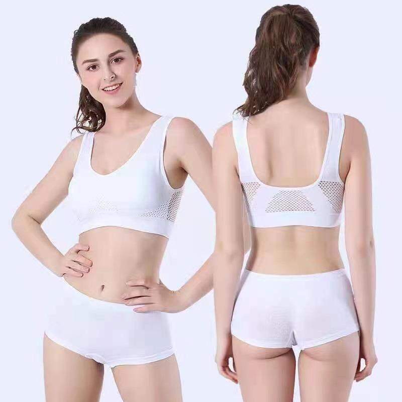 1pcs Women Sports Bra Large Size No Steel Ring Seamless Underwear Removable Chest Pad Runing Sport Hollow Mesh Vest Bras