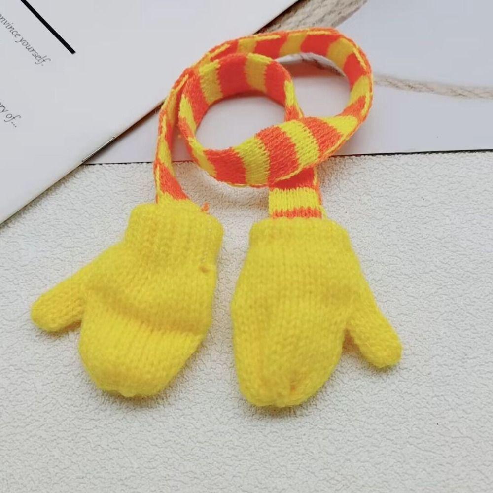 Мягкий кукольный шарф с перчатками Шарф на шею Шапочка для мини-кукол Милые зимние кукольные аксессуары Рождество