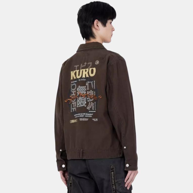 Evisu Джинсовая куртка с рабочими карманами Мужские куртки Темно-угольный 2EAGNM2DJ774XXCT