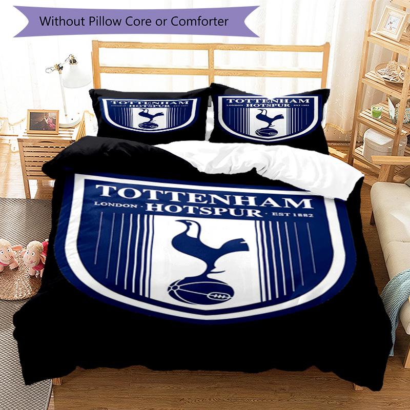 Tottenham Hotspur F.C Design Printed Pattern Duvet Cover Set – includes 1 duvet cover and 2 matching pillowcases Bedroom decor Christmas gifts